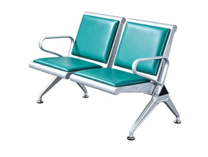 YZWZZXC 2-Sitzer Wartezimmerbank für Flughäfen mit PU-Kissen und Armlehnen Edelstahl, Tragkraft 300 Kg, Ergonomisches Design für Flughäfen, Bahnhöfe, Banken Und Bürolobbys 120x65x78cm(Green)