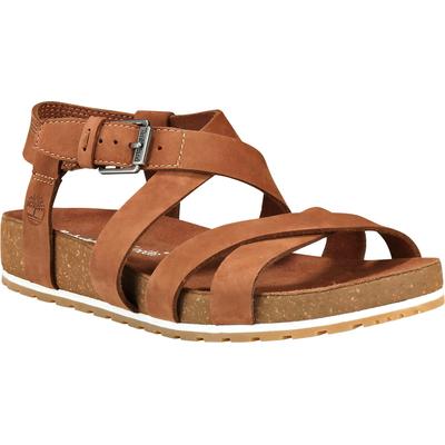Sandale TIMBERLAND "MALIBU WAVES - BACKSTRAP SANDAL", Damen, Gr. 41,5, rot (rotbraun), Leder, Schuhe Sandale, aus Leder