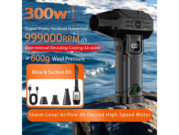 Nouveau 2026 Souffleur Électrique Rechargeable Sans Fil à Air Comprimé, Ventilateur Violent à Moteur Sans Balais Haute Vitesse 10000mAh 999000RPM