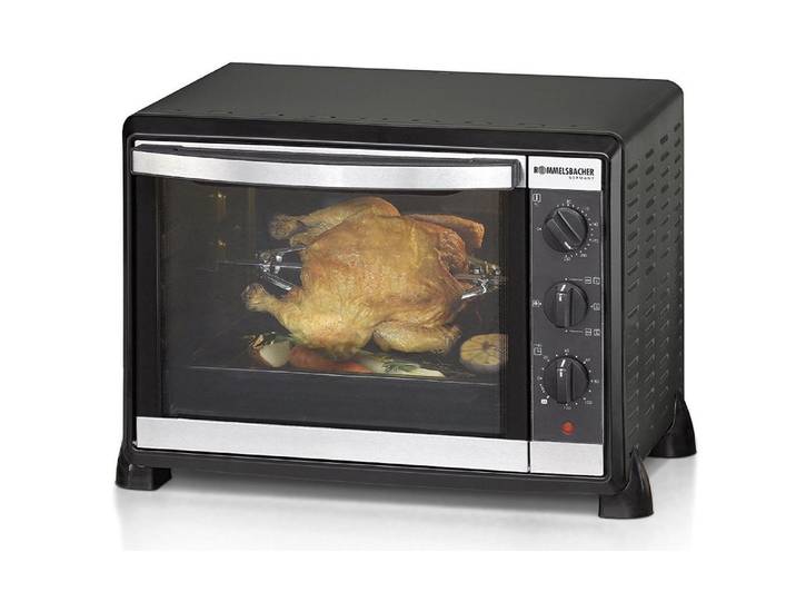 ROMMELSBACHER Minibackofen 20.BG 1550 , silber (schwarz, silberfarben), B:48,5cm H:34cm T:38cm, Minibacköfen, Minibackofen