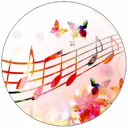 Essbares Papier – Notenlinien mit Schmetterlingen, 19,5 cm