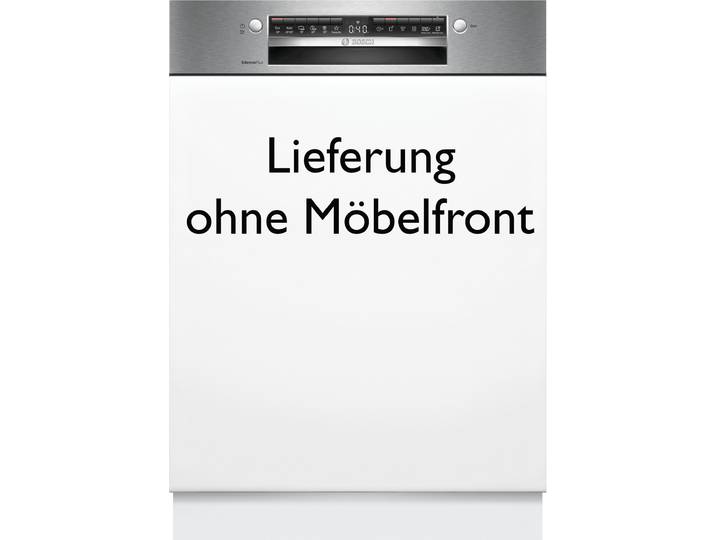BOSCH teilintegrierbarer Geschirrspüler SMI4EAS28E , Energieeffizienz: A, silber (gebürsteter stahl), B:59,8cm H:81,5cm T:57,3cm, Geschirrspüler, Automatische Türöffnung für Effizienz, flexible Körbe & Schubladen, teilintegrierbarer Geschirrspüler