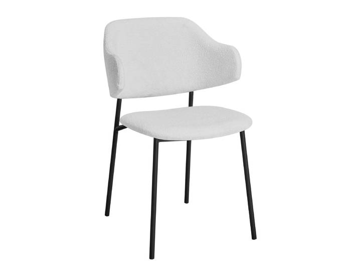 SalesFever Armlehnstuhl Bouclé Stoff 2er Set Metallgestell