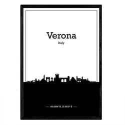 POSTER Italien Skyline Verona A3 Rahmenlos