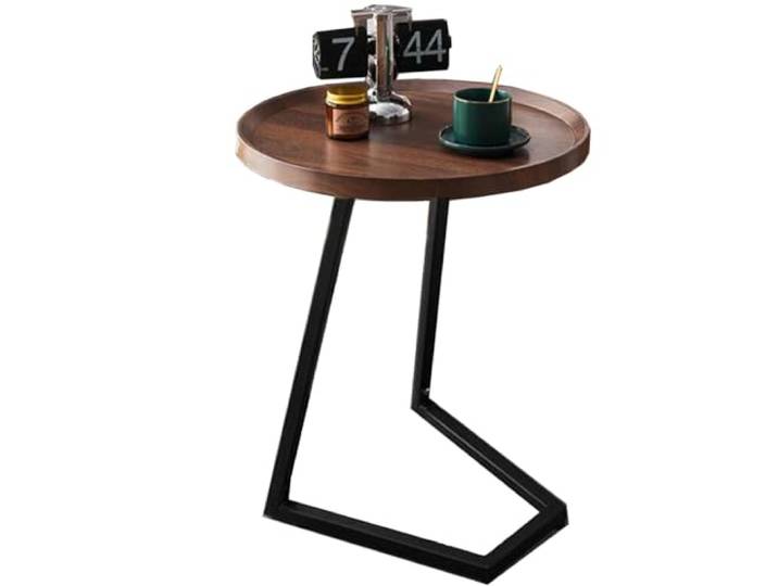 ROHCGHC Beistelltisch, Couchtisch mit Metallrahmen, Kleiner TV-Tabletttisch(/Brown B,40 cm)
