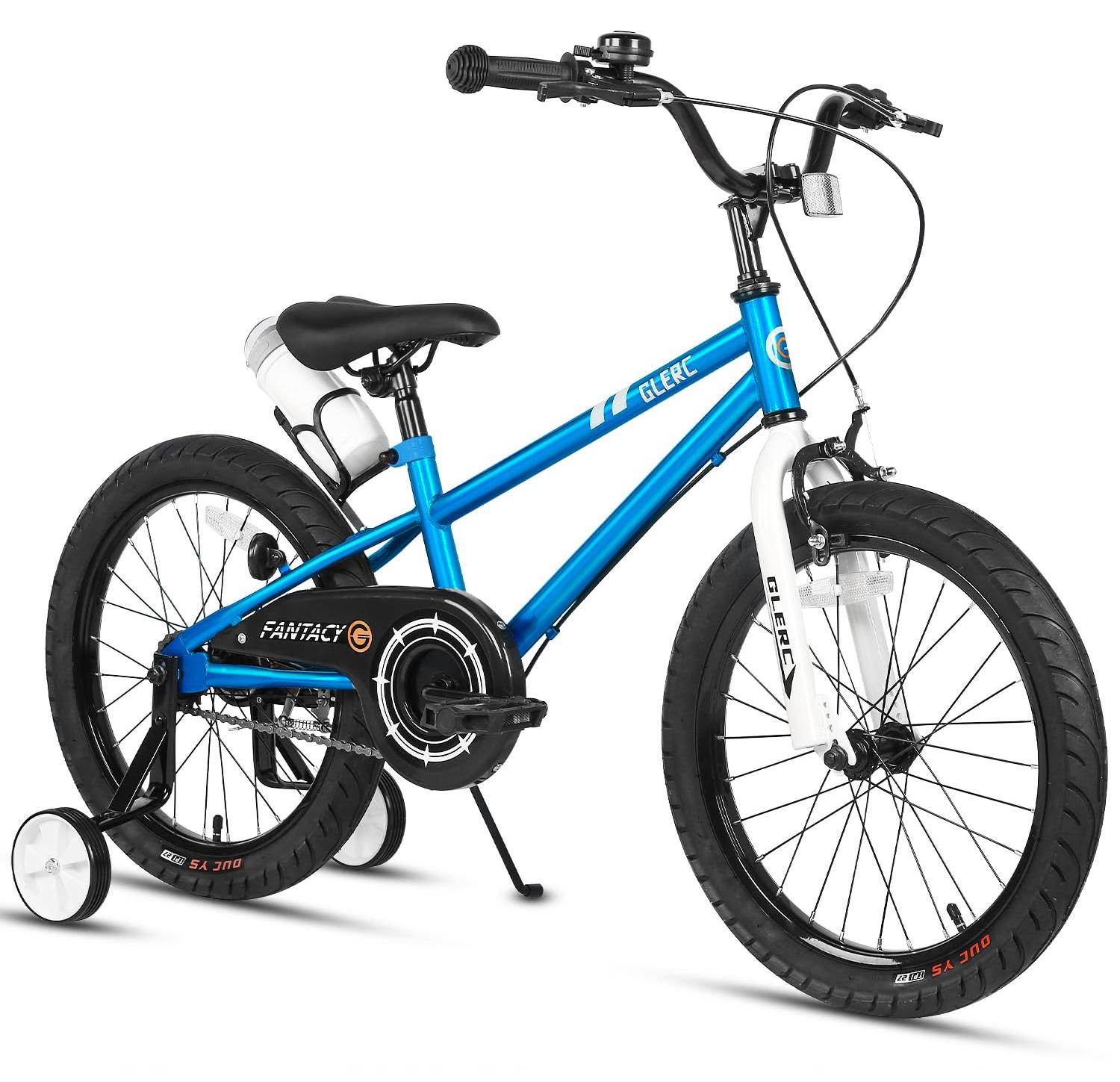 Kinderfahrrad 18 Zoll mit Stützrädern, Blau, 5-9 Jahre