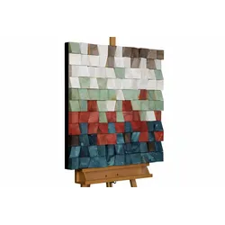 HOLZBILD Blau 75/75 cm