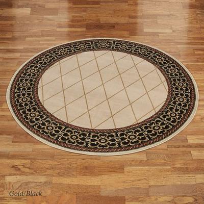 Oriental Weavers-Sphinx / Excl "Hastings Round Rug 7'10"" Round, 7'10"" Round, Gold/Black"