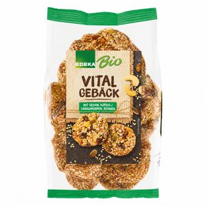 Edeka Kekse Vitalgebäck Classic, BIO, mit Sesam, Rosinen, Kürbis- & Cashekerne, 200 g