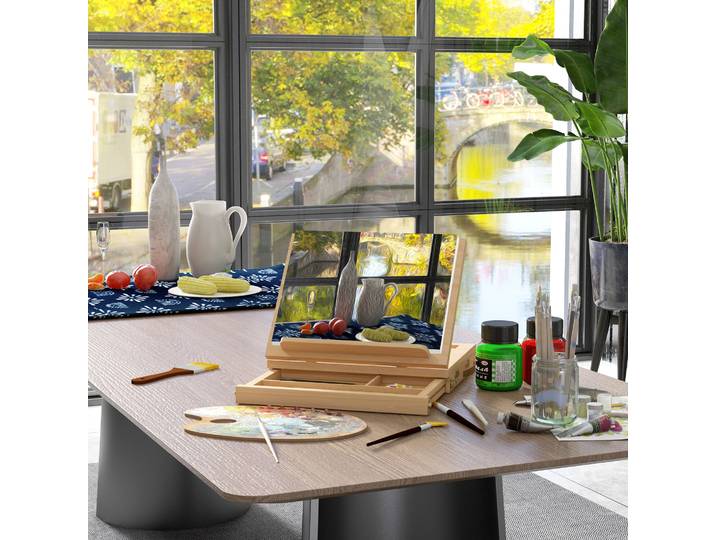 Vinsetto Chevalet Table Bois Tiroir 24,5cm