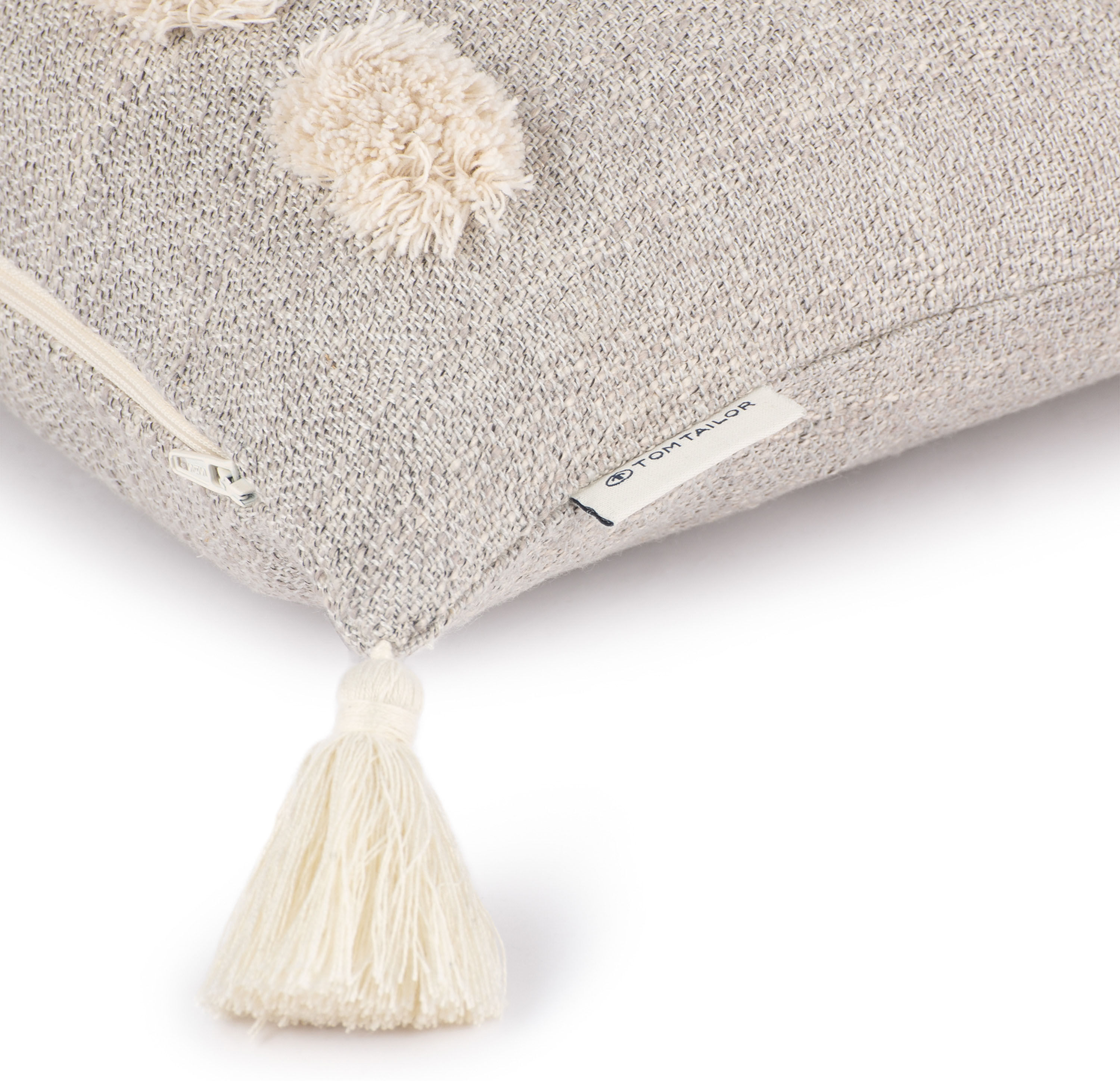 Dekokissen TOM TAILOR HOME "Tufted Blobs" Gr. 1, beige (natur, champagner, beige, gepunktet), B:30cm L:50cm, Leinen, Polyester, Dekokissen_Sitzkissen_Kissenhüllen, Dekokissen natur, champagner, beige, gepunktet B/L: 30cm x 50cm, 1 Stk.