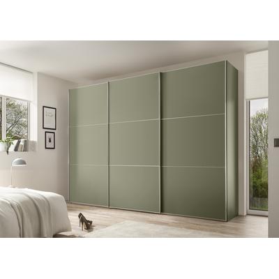 Schwebetürenschrank STAUD "Includo, kurze Lieferzeit: "Premium Variante in Weiß in 249cm Breite", dekor salbei, B:280cm H:222cm T:68cm, Holzwerkstoff, Schränke, Schwebetürenschrank