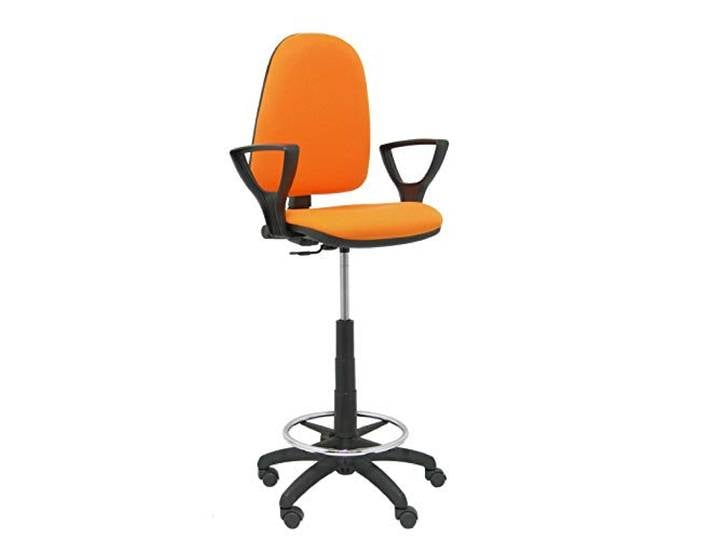 Piqueras y Crespo T04CP Ergnomischer Hocker, höhenverstellbar, mit Fußstütze orange
