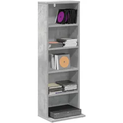 vidaXL Indoor CD Schrank (CDs), CD- & Schallplatten Aufbewahrung, Grau