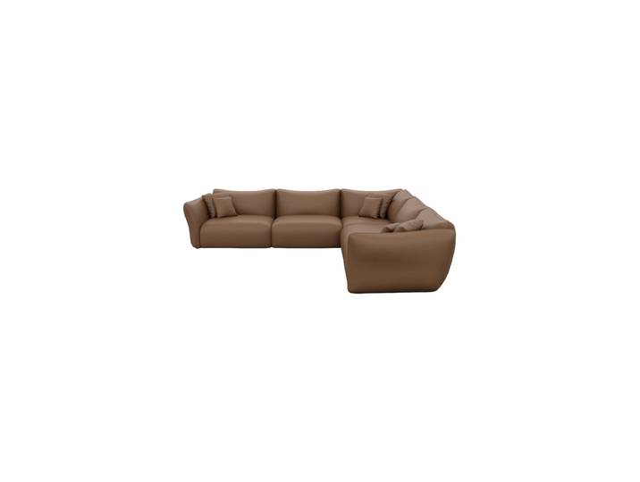 5-Sitzer Echtleder Design Ecksofa „Mareno“ Echtleder Choco Brown BLOOMINGLOFT Collection