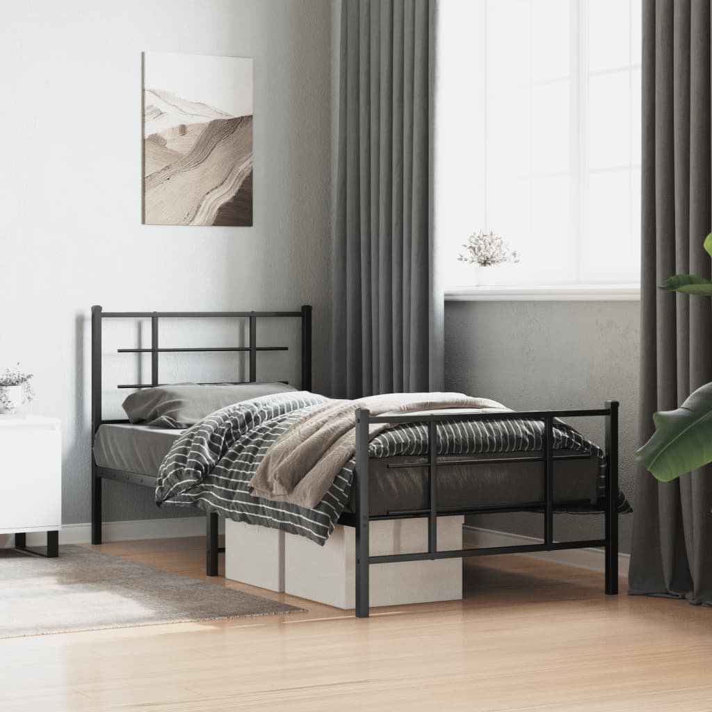 17 Stories Cullinan Bed Black 90 x 200 cm