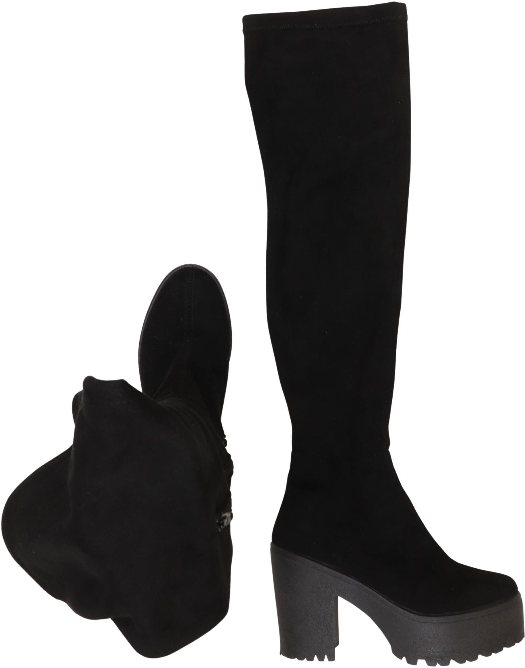 Sacha Damen Stiefel, Schwarz, Gr. EU 38, kein / Etikett - Second Hand