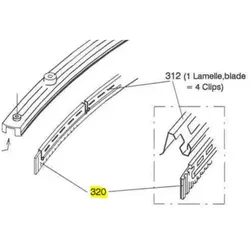 Taski 4114580 Lamelle vorn 12200-09 CO 600 Ersatzteile TASKI für CO 600