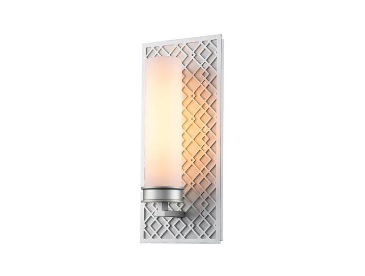 Badezimmerleuchte Wandleuchte ZIGGY E27 1x40W IP44 Stahl Silber lackiert, Glas H:34.3cm B:15.2cm dimmbar
