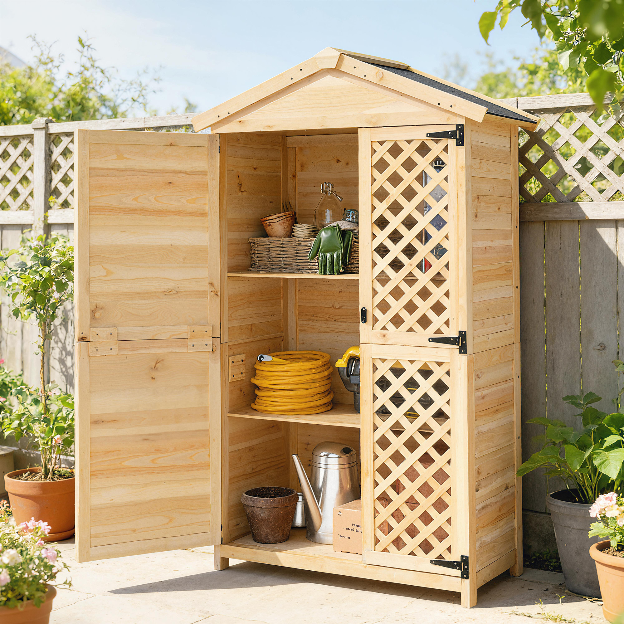 Outsunny Armadio Esterno: Casetta Giardino con Porta Ventilata e Kit Antiribaltamento.   Aosom Italy