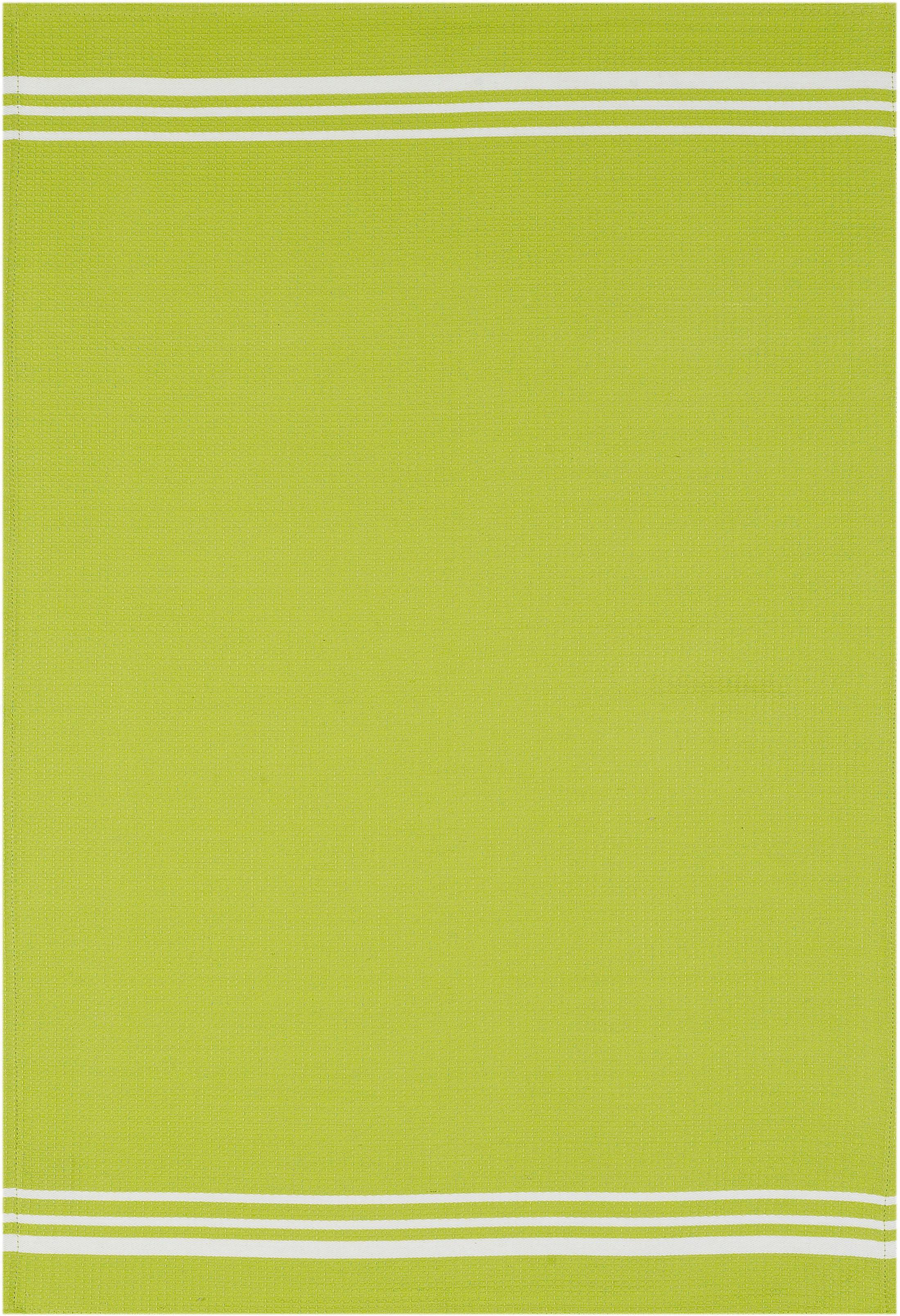 Geschirrtuch STUCO "Waffel, farbig", grün (hellgrün, weiß), B:50cm L:70cm, 100% Baumwolle, Geschirrtücher, Geschirrtuch hellgrün, weiß 3 Stk., 100 % Baumwolle