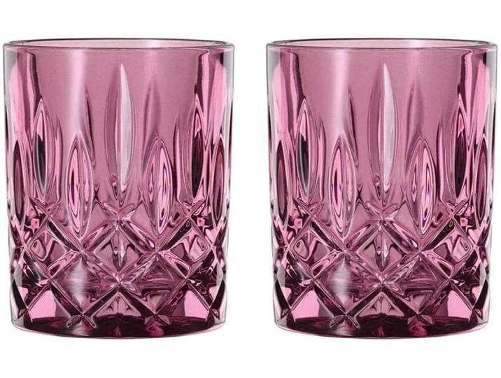 Whiskyglas NACHTMANN NOBLESSE TUMBLER DA WHISKY, 2 Stück , pink (lila), B:8,2cm H:10,2cm Ø:8,2cm, Kristallglas, Trinkgefässe, Whiskyglas