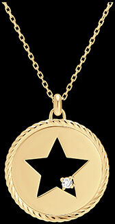 Edenly Halskette Frische - Absoluter Stern - 9 Karat Gelbgold und Diamanten