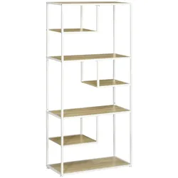 HOMCOM Bücherregal 7-stufig industriell Metall Stauraum Wohnzimmer Schlafzimmer Küche 83x34x180 cm