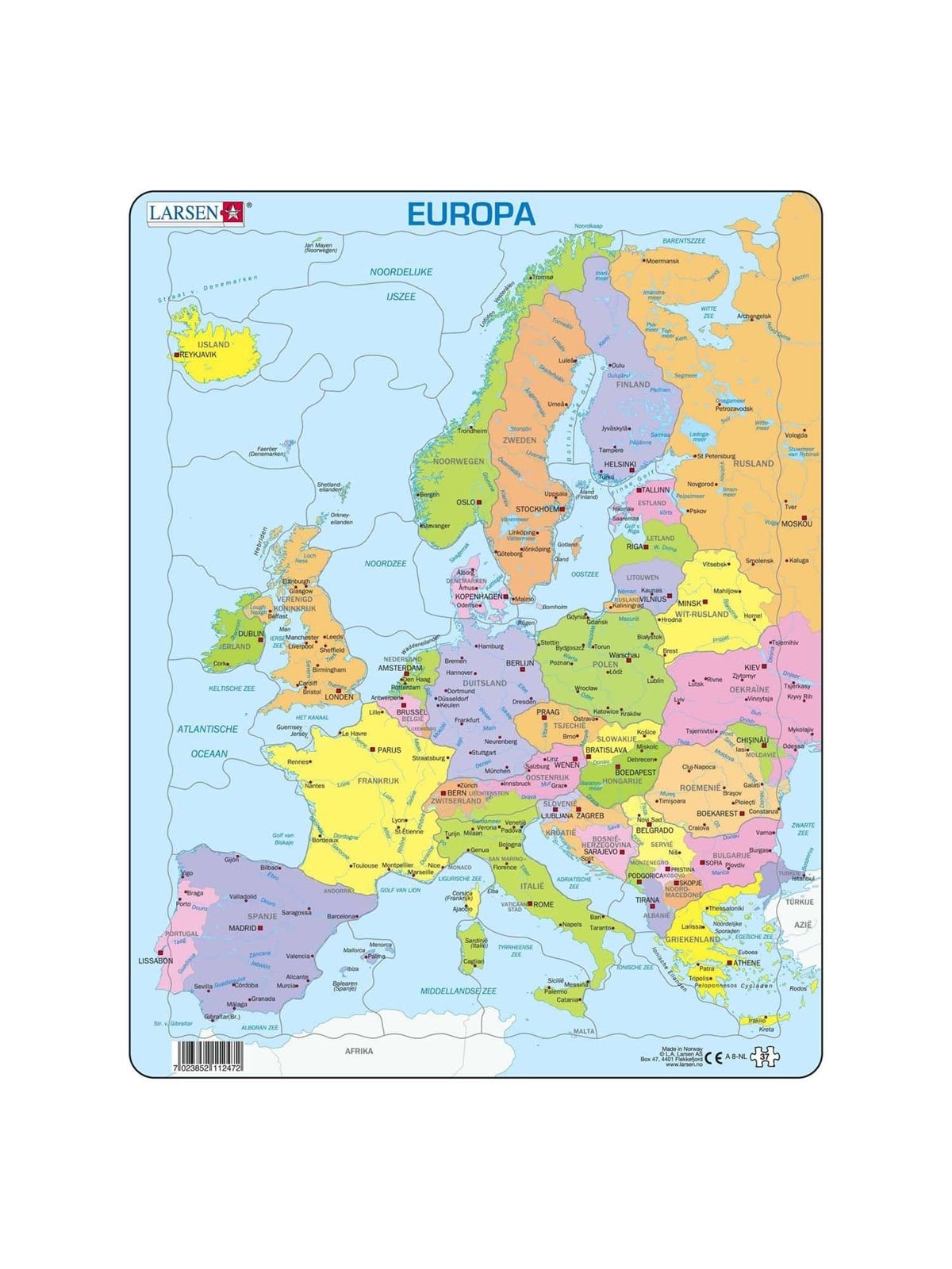 Selecta Play Larsen Jigsaw Puzzle Map Europe 37 pcs. 2D Puzzles