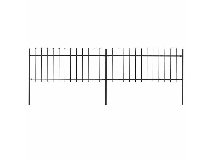 vidaXL Gartenzaun mit Speerspitze Stahl 337 x 80 cm Schwarz