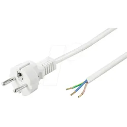 NKS 150 WS GG - Netzkabel, Schutzkontaktstecker, ger, 1,5 m, ws, offenes Ende