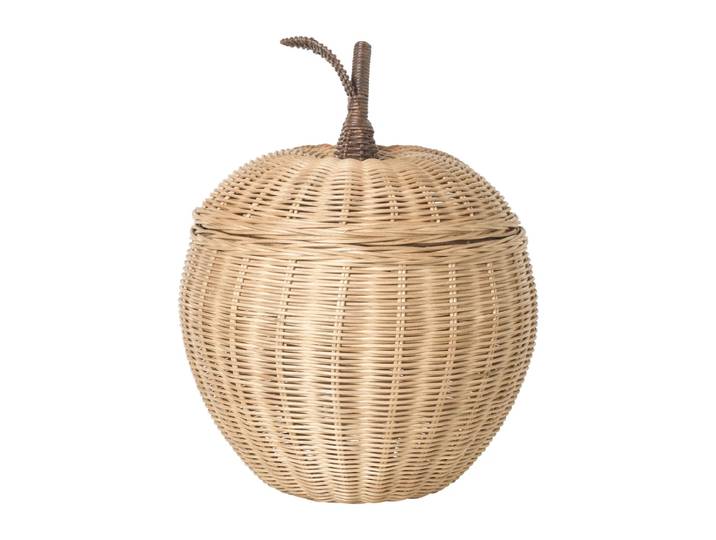 Ferm Living - Geflochtener Apfel-Aufbewahrungskorb, Ø 36,5 x H 52 cm, Rattan
