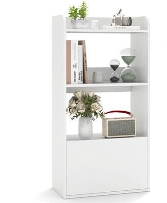 Costway Freestanding Bookshelf with 3-Tier Open Shelf-White