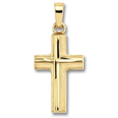 Kettenanhänger ONE ELEMENT "Kreuz Anhänger aus 333 Gelbgold", gold, Schmuckanhänger, Damen, Gelbgold 333 Gold, Gelbgold 333, Gold, Kettenanhänger, Symbolische Note – harmonisch gestaltet mit Liebe zum Detail