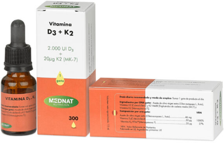 Mednat Nutrición Vitamina D3+K2 Gotas 15 ml