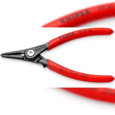 KNIPEX Präzisions-Sicherungsringzange für Außenringe auf Wellen mit Überdehnungsschutz, grau atramentiert, 140 mm