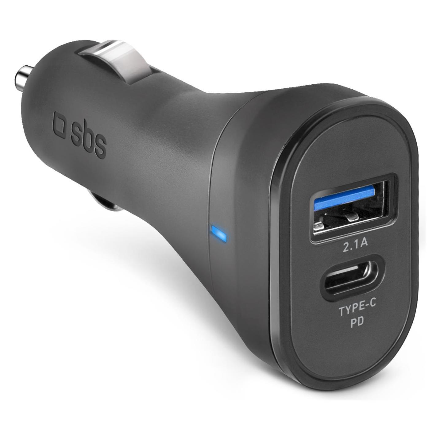 SBS TECRTC1USB2AUL Ladegerät für Mobilgeräte Auto Schwarz (TECRTC1USB2AUL)