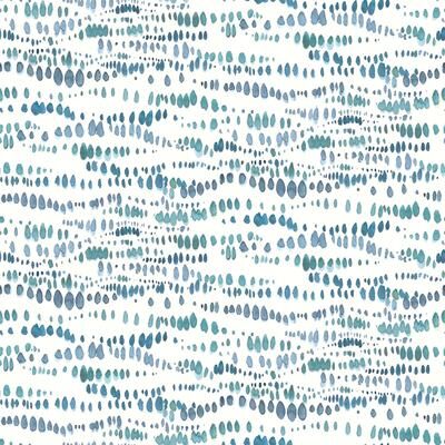 Roommates Lisa Audit Blue & White Dotted Line Peel and Stick Wallpaper