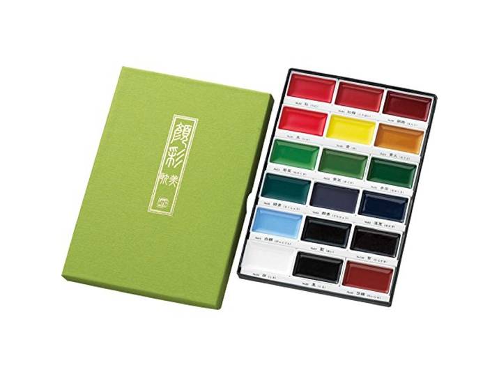 Kuretake Gansai Tambi aquarelverfset, 18 kleuren, uit Japan
