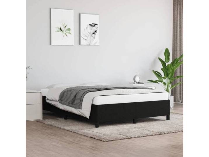 UNIQUE Lit Double de chambre LMT - Cadre de lit - sans matelas - noir 140x200 cm tissu cozy682803