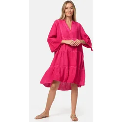 PM SELECTED Damen Leichtes Sommer Minikleid aus Musselin mit Rüschen & 3/4 Ärmel in Einheitsgröße PM39