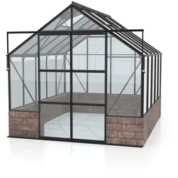 Vitavia Gewächshaus Cassandra 8300 inkl. Sockelmauer - 8,3 m2 Sockel Herbstlaub, schwarz