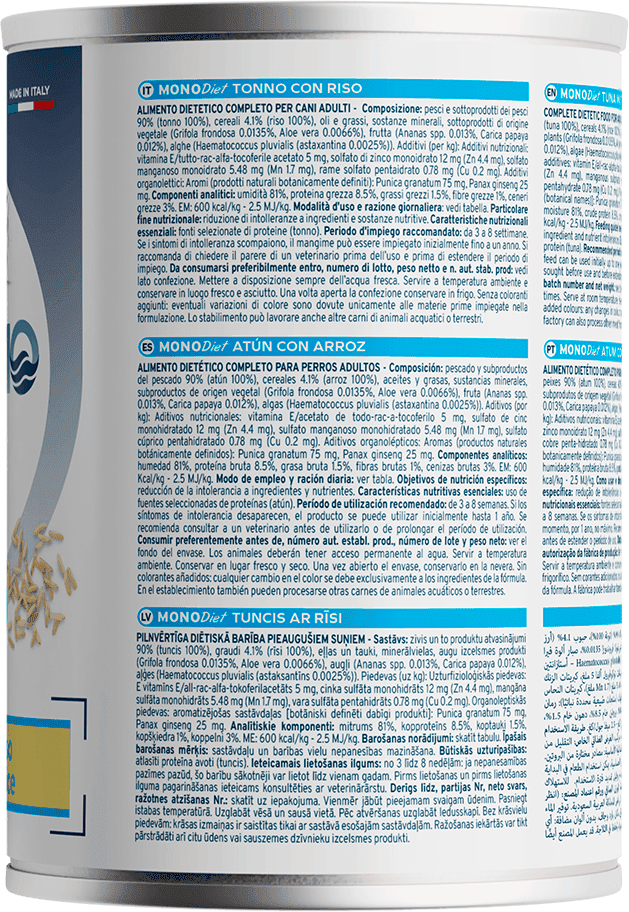 Forza10 Diet Dog Lattina 400G TONNO CON RISO