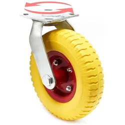 Wiltec, Möbelrollen, Lenkrolle 220x58mm Transportrolle pannensicher gelb Vollmaterial