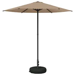 vidaXL Garten-Schirm mit Fuß 230 x 230 cm Polyester Rechteckig Taupe