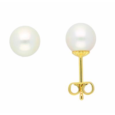 Paar Ohrstecker ADELIA´S "Perlen Ohrstecker Ohrringe 333 Gold ( 8K )", gold, Ohrringe, Damen, Damen, Gold, Goldohrringe Perle