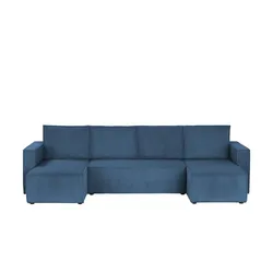 uno Wohnlandschaft mit Schlaffuntion Aspra , blau , Maße (cm): B: 296 H: 88 T: 148.0