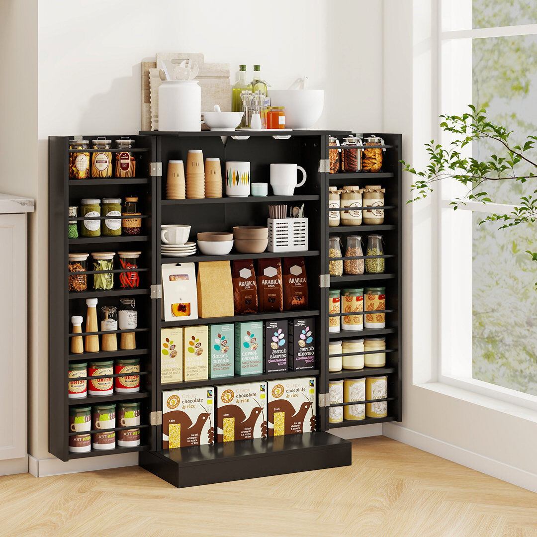 17 Stories 104 cm H Standard Pantry / Tall Cabinet Natural 104cm H X 59cm W X 30cm D