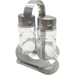 METRO PROFESSIONAL Salz- und Pfefferstreuer Set, Glas/Edelstahl, Ø 3.3 x 11.5 cm, 42 ml