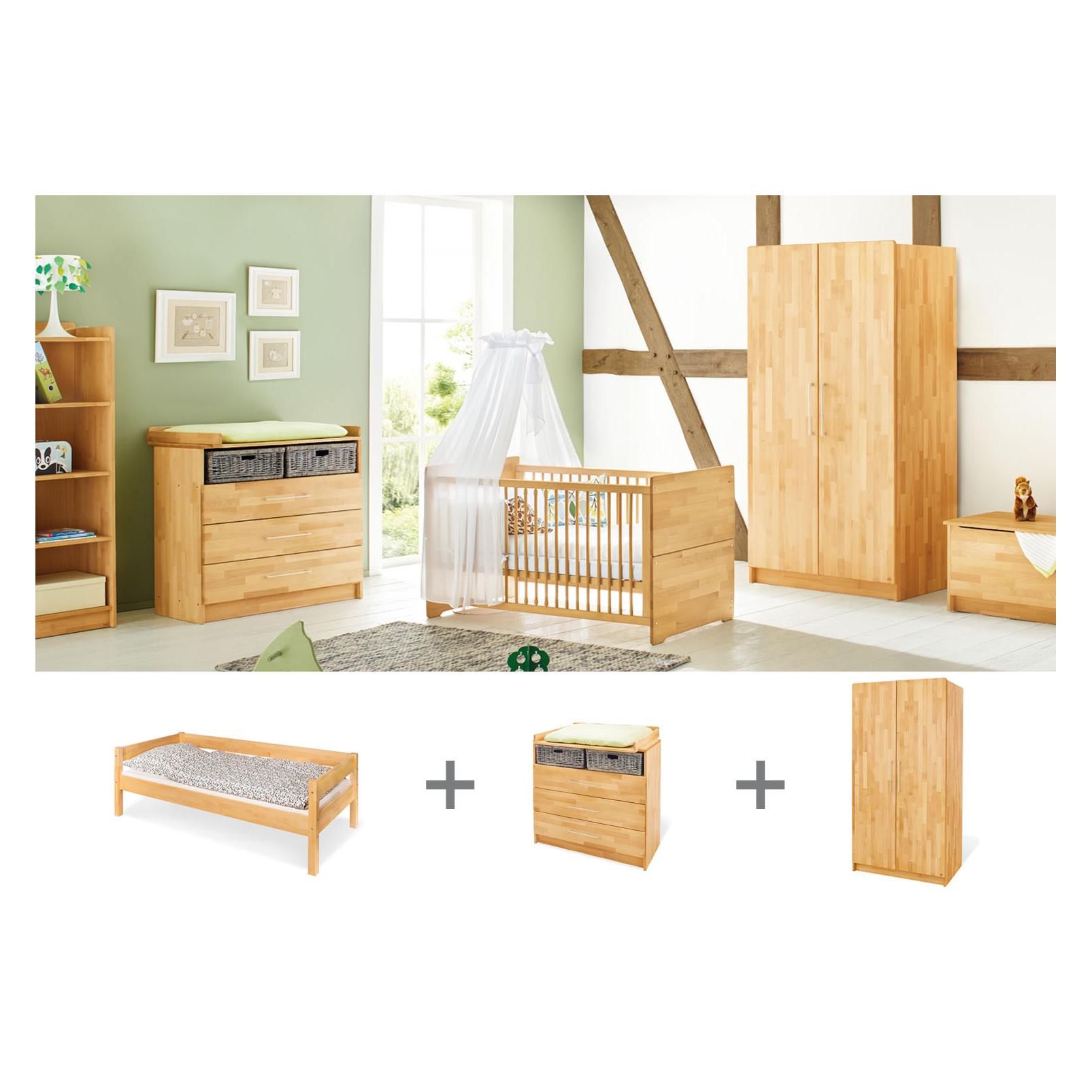 Pinolino Jugendzimmer "Natura" breit, 3-tlg. (Kinderkleiderschrank) (102175JB)